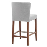 New Pacific Direct Albie Fabric Counter Stool Cardiff Gray with Mid Tone Brown Leg Finish 3900077-410-NPD