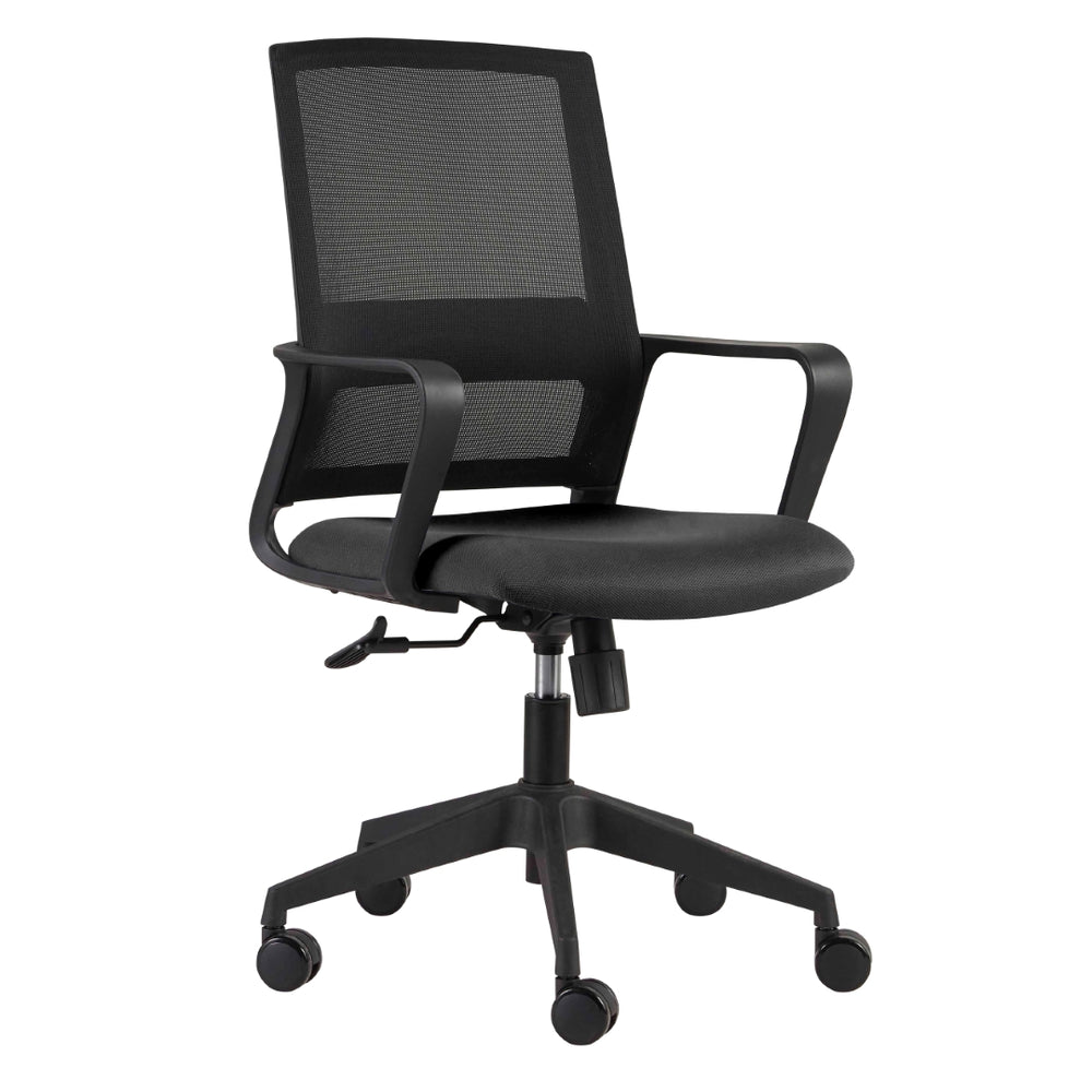 Livia Office Chair in Black with Black Base