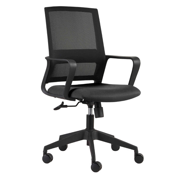 Livia Office Chair in Black with Black Base