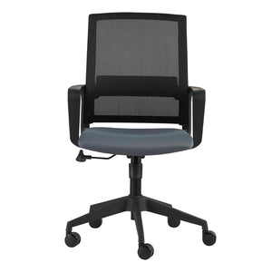 Livia Office Chair in Gray with Black Base