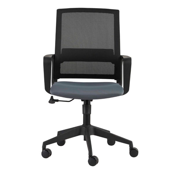 Livia Office Chair in Gray with Black Base