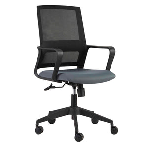 Livia Office Chair in Gray with Black Base