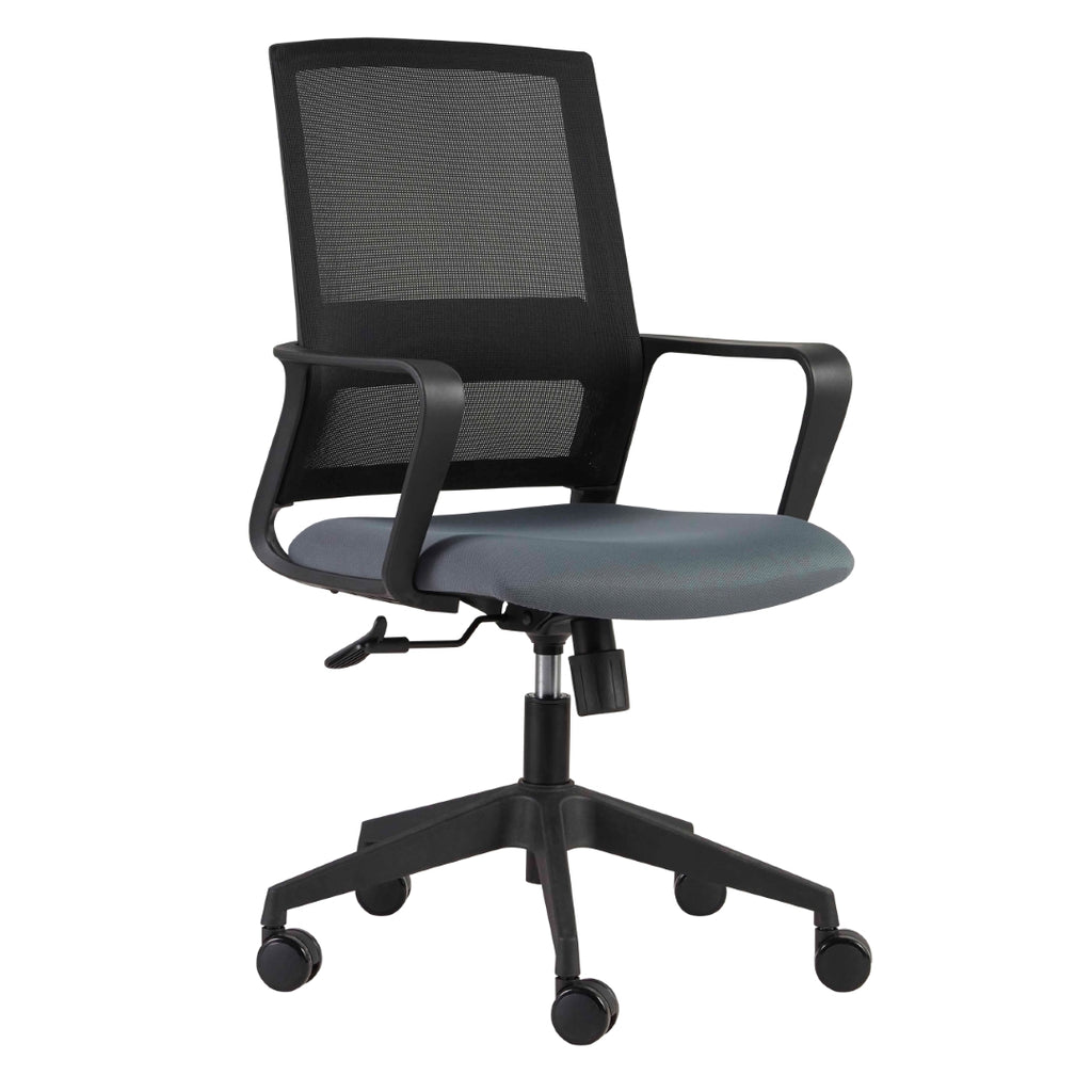 Livia Office Chair in Gray with Black Base