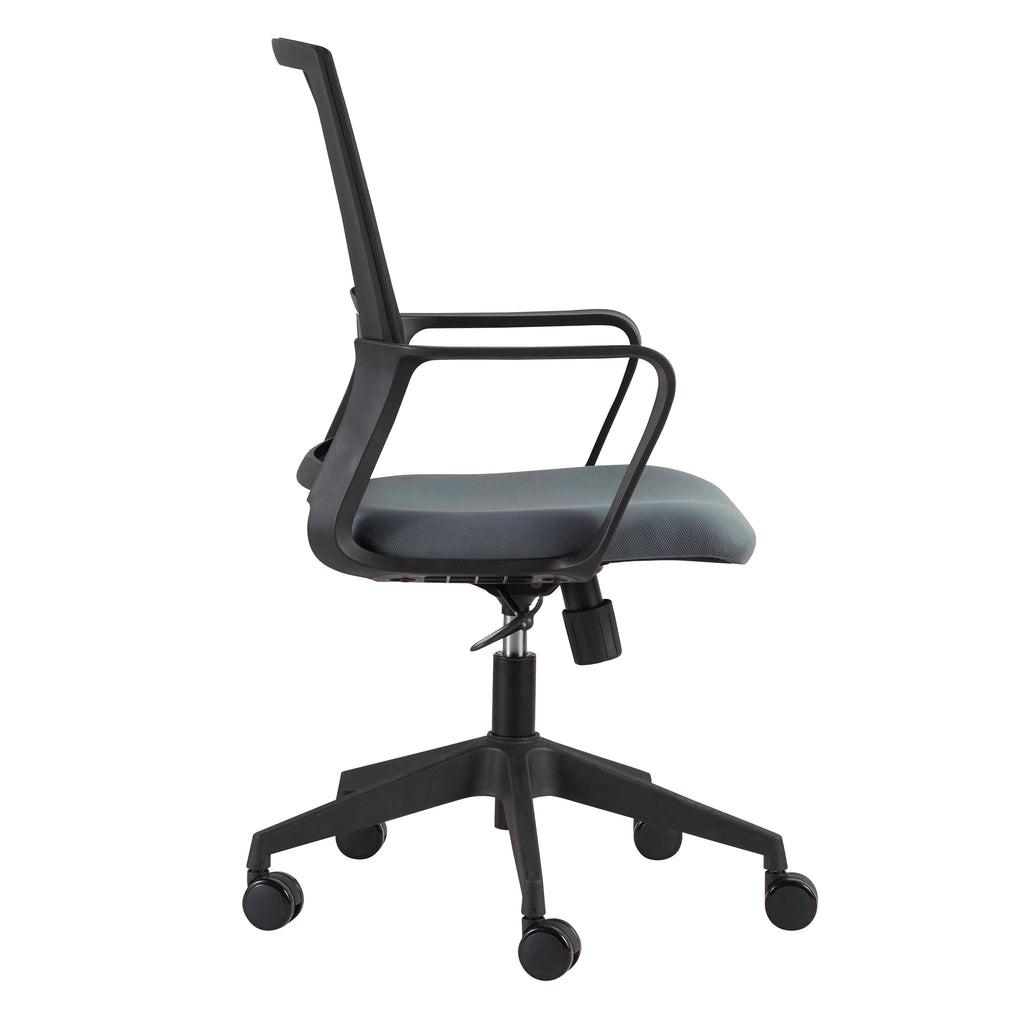 Livia Office Chair in Gray with Black Base