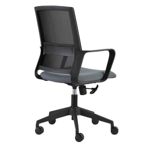 Livia Office Chair in Gray with Black Base