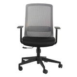 Spiro Office Chair with Adjustable Arms in Gray with Black Base