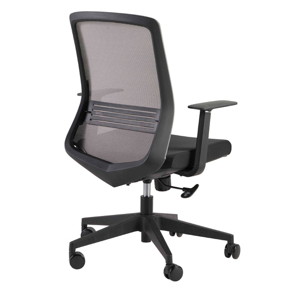 Spiro Office Chair with Adjustable Arms in Gray with Black Base