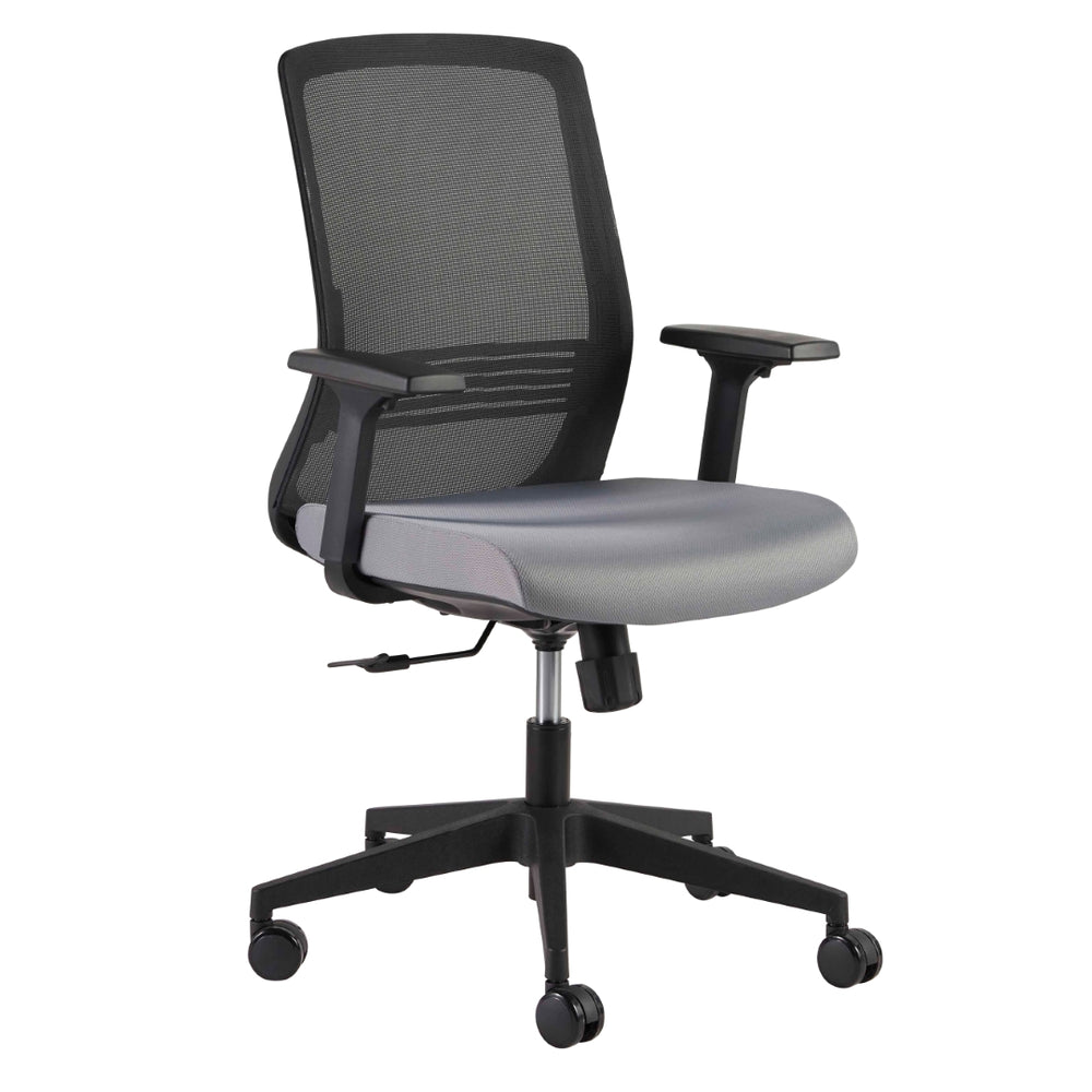 Spiro Office Chair with Adjustable Arms in Black with Black Base