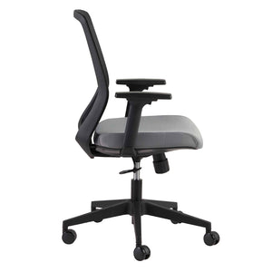 Spiro Office Chair with Adjustable Arms in Black with Black Base