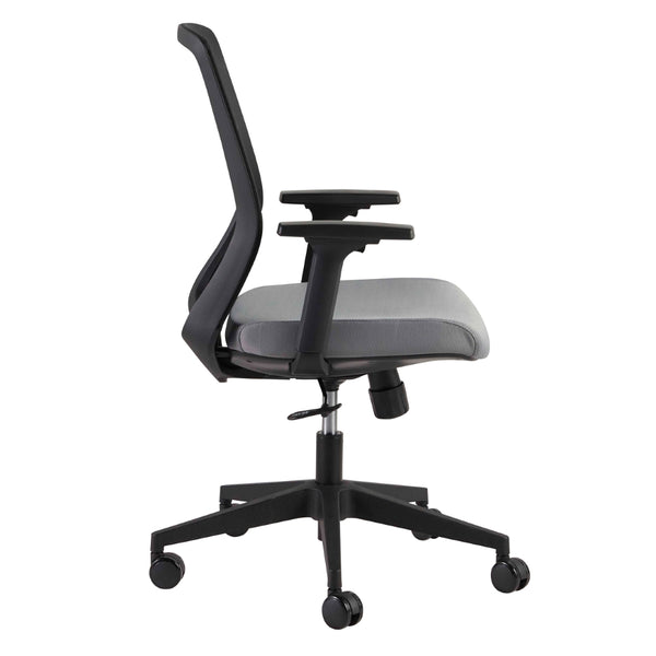 Spiro Office Chair with Adjustable Arms in Black with Black Base