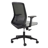 Spiro Office Chair with Adjustable Arms in Black with Black Base