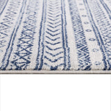 2’ x 10’ Navy Blue Decorative Stripes Runner Rug