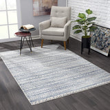 2’ x 18’ Navy Blue Decorative Stripes Runner Rug