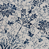 2’ x 18’ Navy Blue Distressed Floral Runner Rug