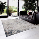 2’ x 5’ Navy Blue Distressed Striations Area Rug