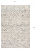 2’ x 22’ Ivory Distressed Ikat Pattern Runner Rug