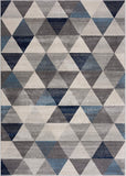 2’ x 10’ Navy Blue Geometric Diamond Runner Rug