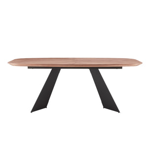 Malene 79" Dining Table Top in American Walnut with Matte Dark Gray Base