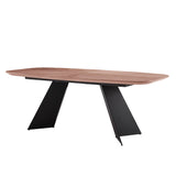 Malene 79" Dining Table Top in American Walnut with Matte Dark Gray Base
