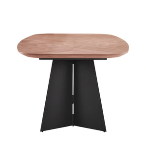 Malene 79" Dining Table Top in American Walnut with Matte Dark Gray Base