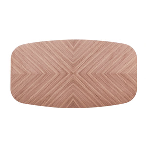 Malene 79" Dining Table Top in American Walnut with Matte Dark Gray Base