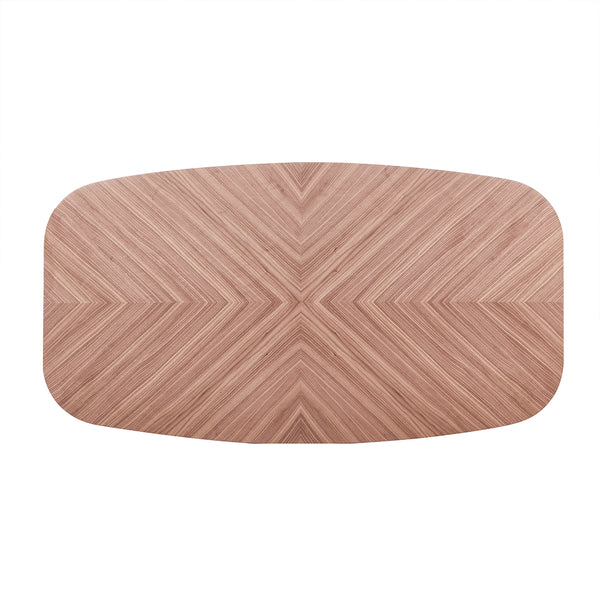 Malene 79" Dining Table Top in American Walnut with Matte Dark Gray Base