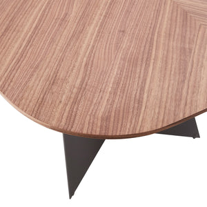 Malene 79" Dining Table Top in American Walnut with Matte Dark Gray Base