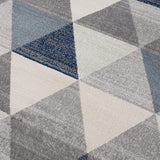 2’ x 6’ Navy Blue Geometric Diamond Area Rug