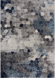 2’ x 5’ Navy Blue Cobblestone Pattern Area Rug