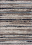 2’ x 12’ Blue and Beige Distressed Stripes Runner Rug