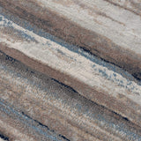 2’ x 13’ Blue and Beige Distressed Stripes Runner Rug