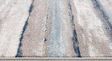 8’ x 11’ Blue and Beige Distressed Stripes Area Rug