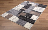 4’ x 6’ Brown Distressed Geometric Area Rug