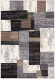 5’ x 8’ Brown Distressed Geometric Area Rug