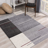 4’ x 6’ Gray Modern Geometric Area Rug XF2