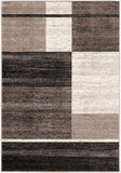 4’ x 6’ Brown and Beige Abstract Blocks Area Rug