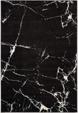 4’ x 6’ Black and White Abstract Breakage Area Rug