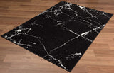 5’ Round Black and White Abstract Breakage Area Rug