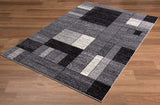 4’ x 6’ Gray Distressed Geometric Area Rug