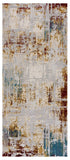 2’ x 15’ Abstract Beige and Gold Modern Runner Rug
