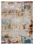 2’ x 4’ Abstract Beige and Gold Modern Area Rug