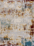 2’ x 5’ Abstract Beige and Gold Modern Area Rug