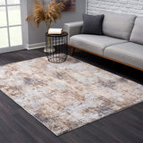 4’ x 6’ Beige and Ivory Abstract Area Rug