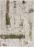 3’ x 5’ Green and Ivory Distressed Area Rug