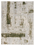 8’ x 11’ Green and Ivory Distressed Area Rug