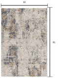 5’ x 8’ Ivory and Beige Abstract Diamonds Area Rug