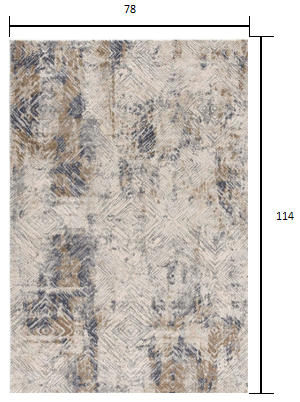 7’ x 10’ Ivory and Beige Abstract Diamonds Area Rug