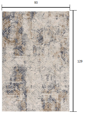 8’ x 11’ Ivory and Beige Abstract Diamonds Area Rug