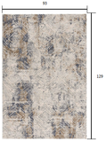 8’ x 11’ Ivory and Beige Abstract Diamonds Area Rug