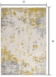 3’ x 5’ Gold and Gray Abstract Area Rug